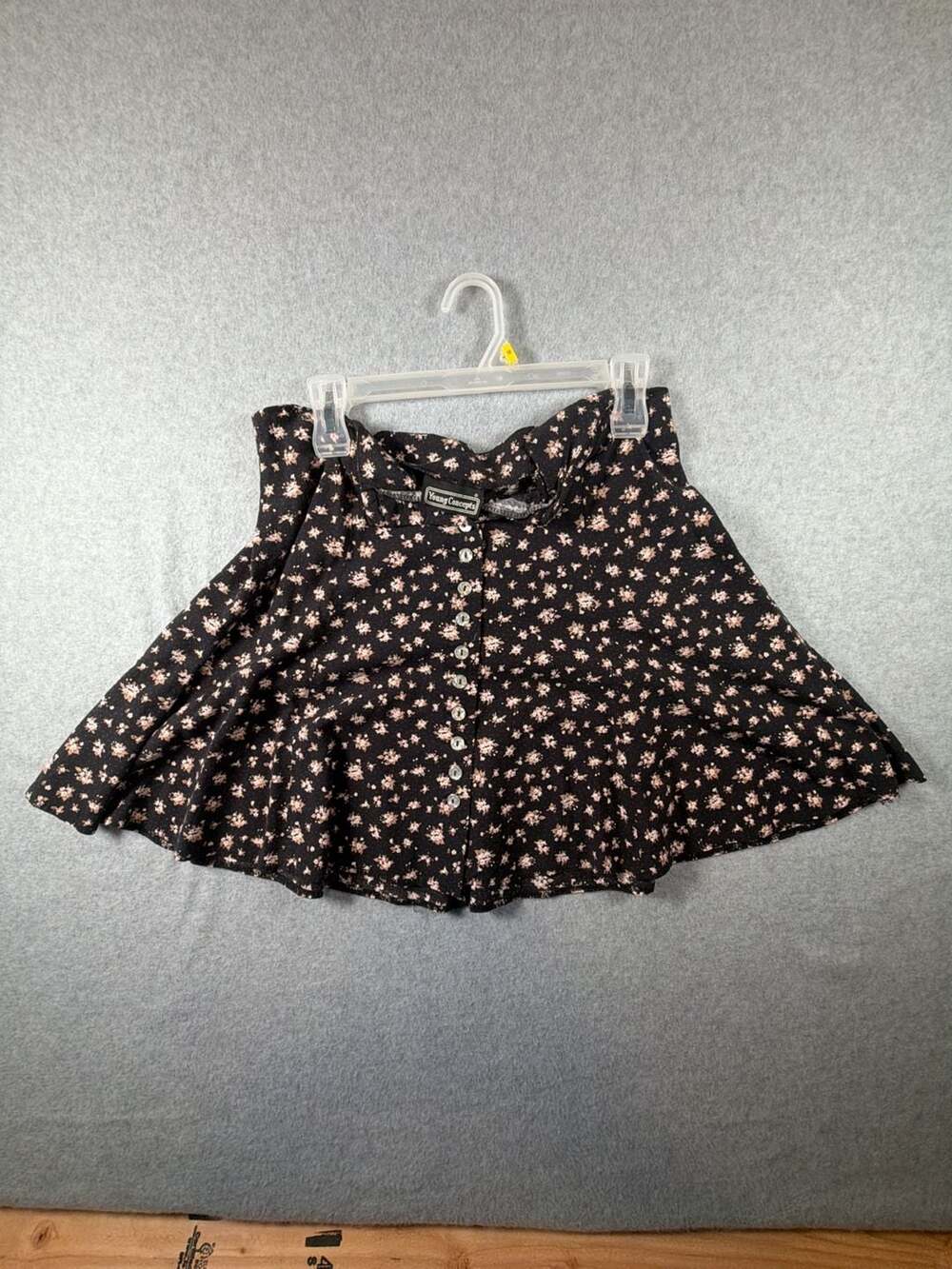 Young Concepts Vintage Floral Button-Down Mini Skirt